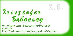 krisztofer babocsay business card